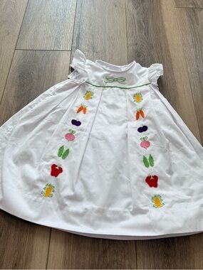 The Proper Peony White smocked dress with embroidery size 18m